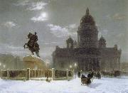 Vasily Surikov Monument to Peter the Great on Senate Squar in St.Petersburg Sweden oil painting artist